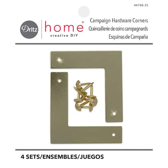 Dritz Home Brass Smooth Campaign Hardware Corners